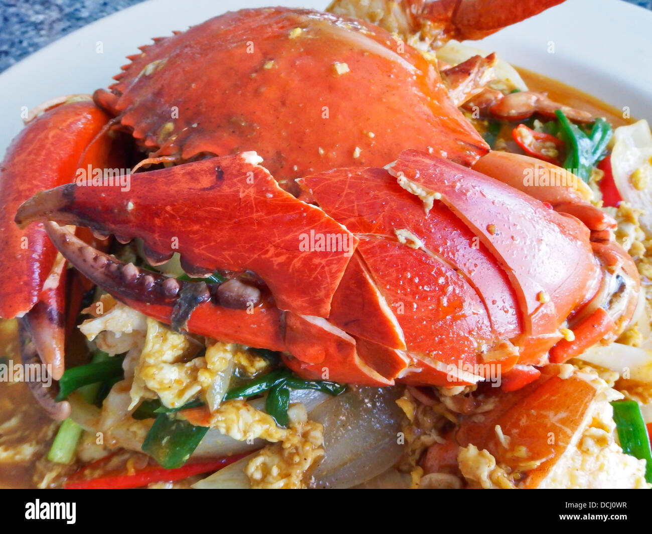 Gebratene Krabben mit Currypulver Thailand Küche Stockfoto