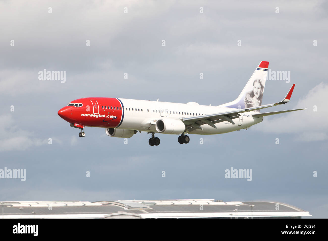 Norwegische Airways landet auf dem Dublin Stockfoto