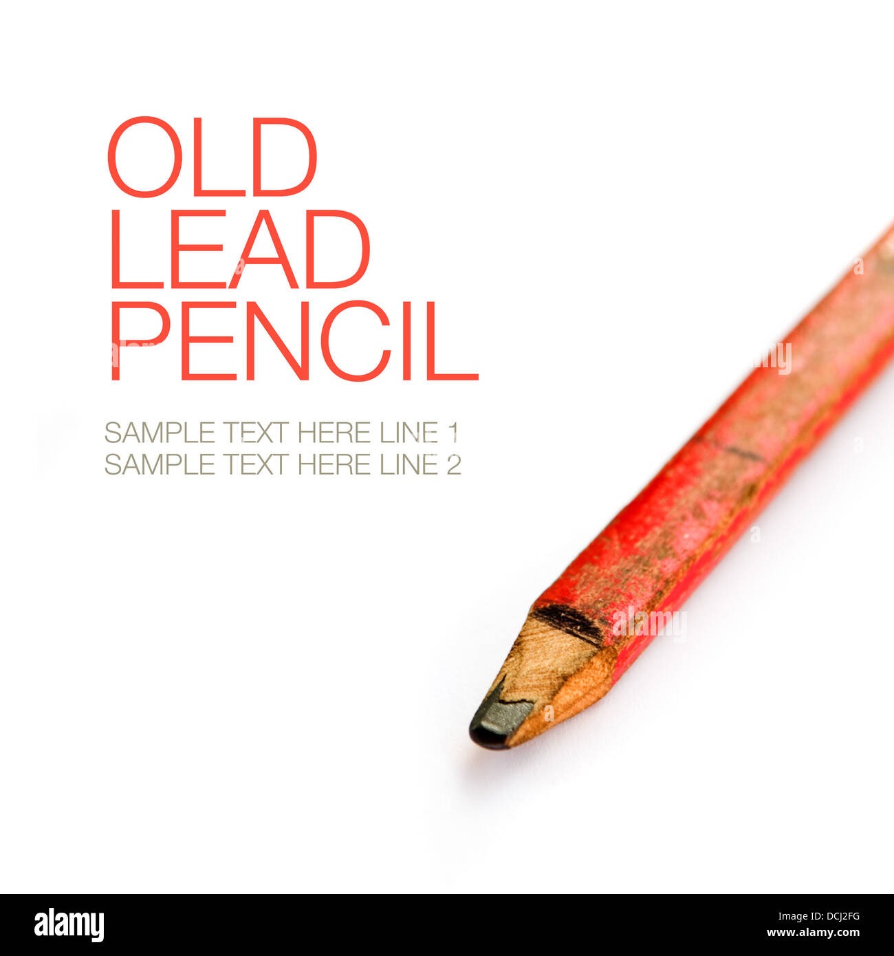 Alten führen Bleistift und weiß weißes Papier, selektiven Fokus mit geringen Schärfentiefe. Stockfoto
