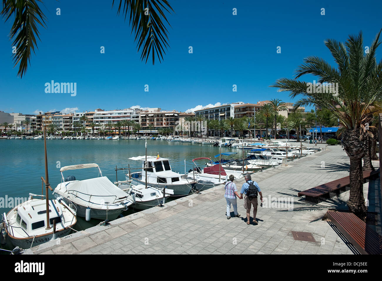 Hafen Marina Alcudia, Mallorca, Balearen, Spanien Stockfoto