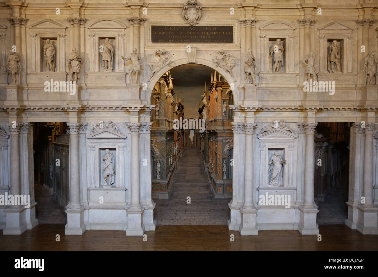 Palladios Teatro Olimpico in Vicenza, Italien Stockfoto