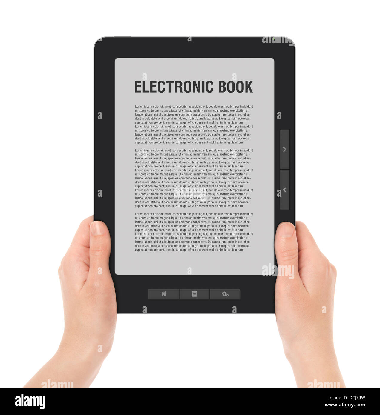 Halten Sie tragbare E-Book-Reader Stockfoto