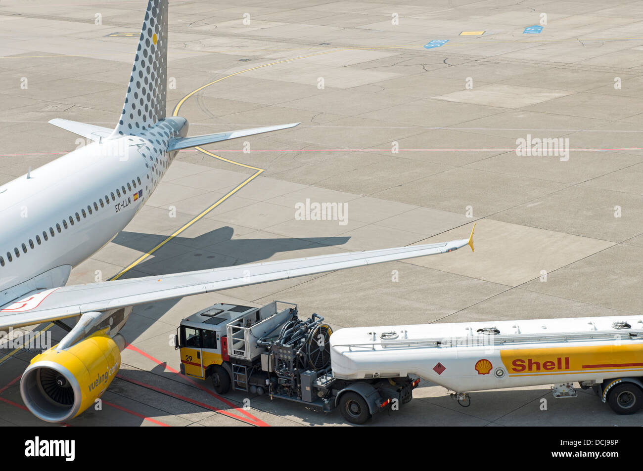 Shell Tanker Betankung kommerzielle Verkehrsflugzeug Stockfoto