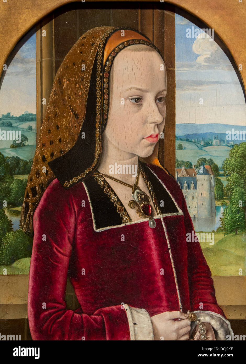 15. Jahrhundert - Margaretha von Österreich - Jean Hey (1490) - Metropolitan Museum of Art - New York Öl auf Holz Stockfoto
