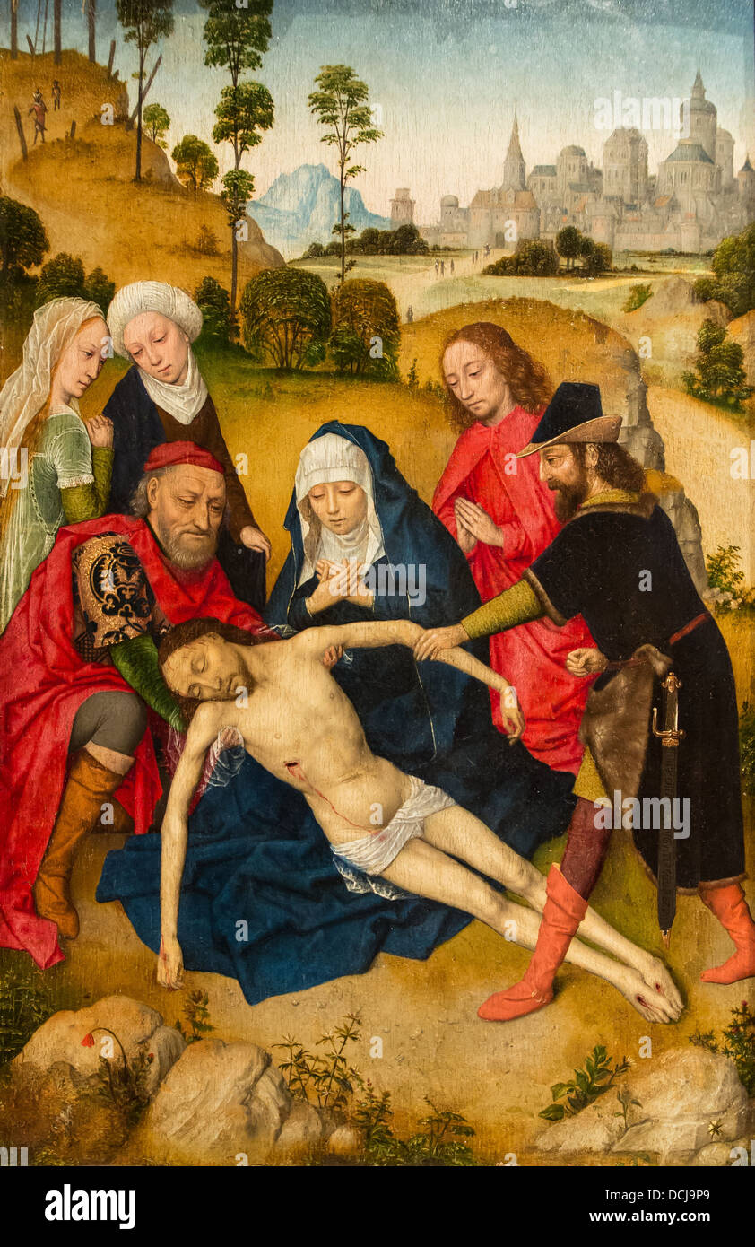 15. Jahrhundert - die Beweinung Christi - Metropolitan Museum of Art - New York Öl auf Holz Stockfoto