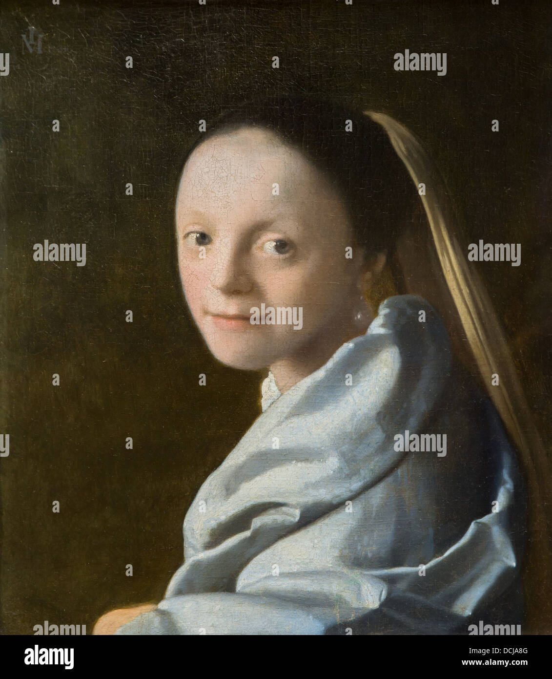 17. Jahrhundert - Studie über eine junge Frau - Johannes Vermeer (1665) - Metropolitan Museum of Art - New York Öl auf Leinwand Stockfoto