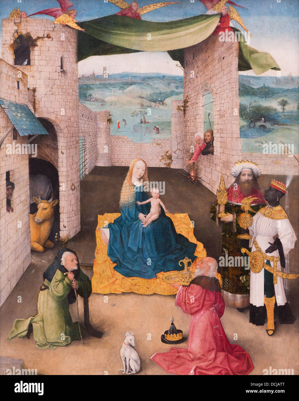 15. Jahrhundert - die Anbetung der Heiligen drei Könige, 1470 - Hieronymus Bosch Philippe Sauvan-Magnet / aktives Museum Öl auf Holz Stockfoto