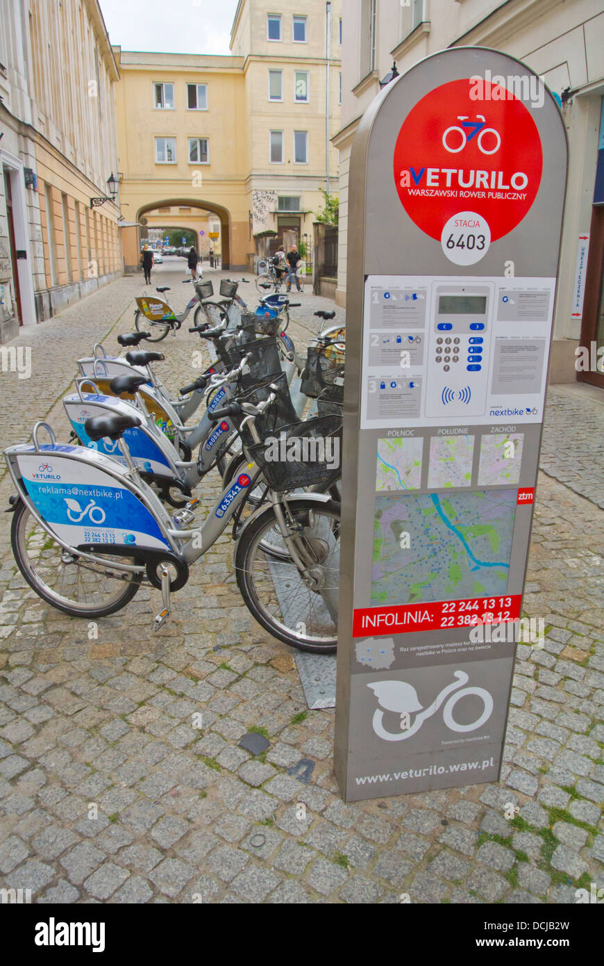Fahrradverleih-Schema Veturilo Punkt Mitteleuropa Warschau Polen Stockfoto