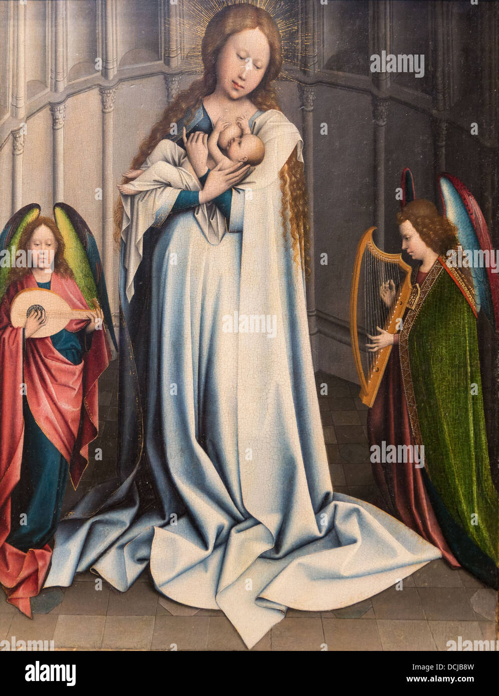 15. Jahrhundert - kopieren Sie Jungfrau und das Kind in eine Aspe, 1480 - nach Robert Campin Öl auf Holz Stockfoto