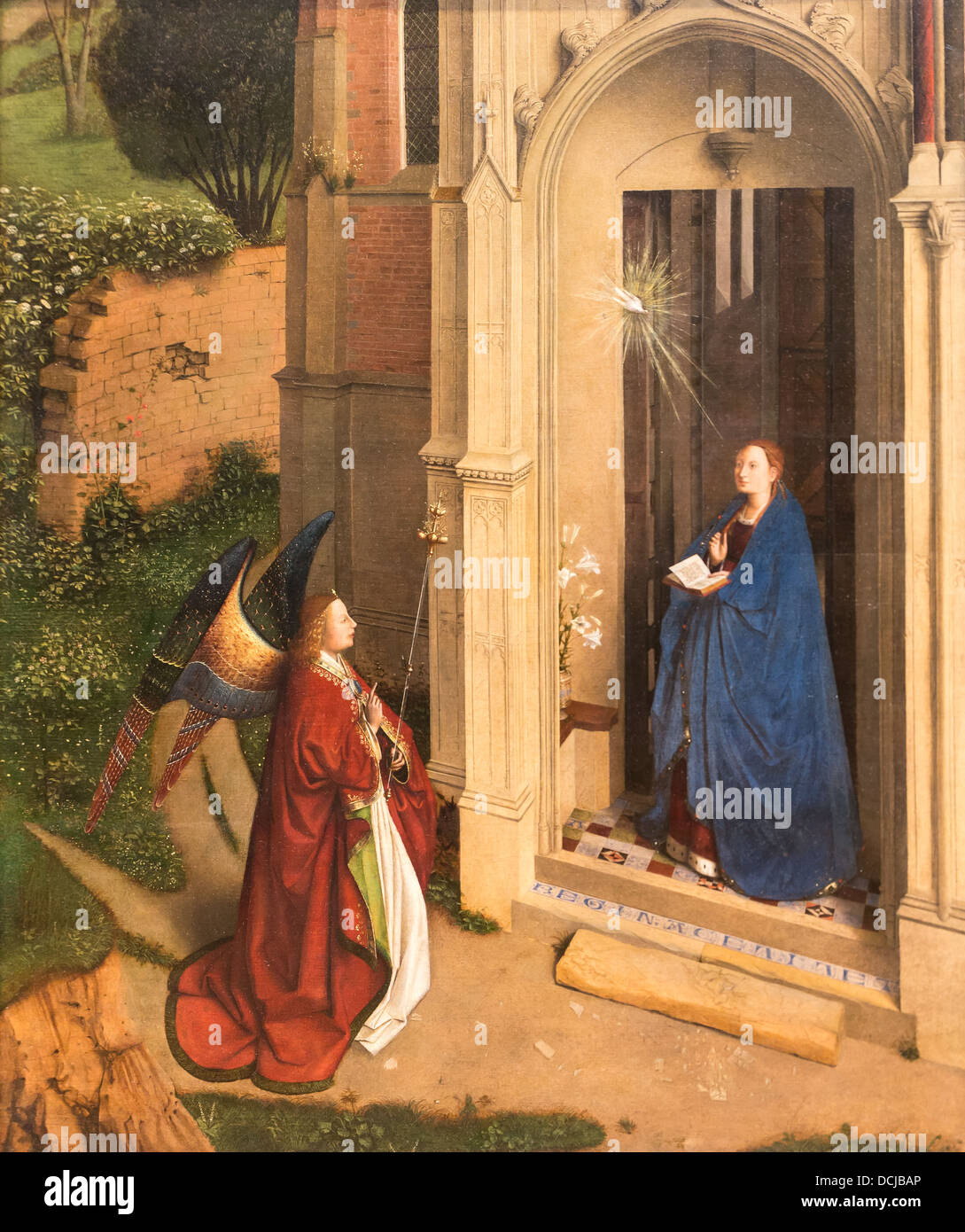 15. Jahrhundert - die Verkündigung, 1450 - zugeschrieben, Petrus Christus Philippe Sauvan-Magnet / aktives Museum Öl auf Holz Stockfoto