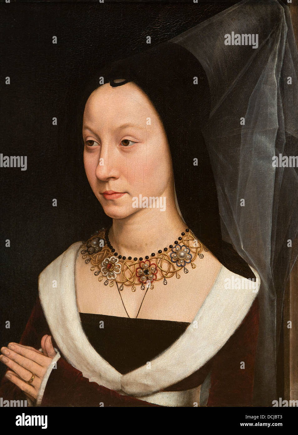 15. Jahrhundert - Maria di Portinari (Maria Maddalena Baroncelli), 1470 - Hans Memling Öl auf Holz Stockfoto