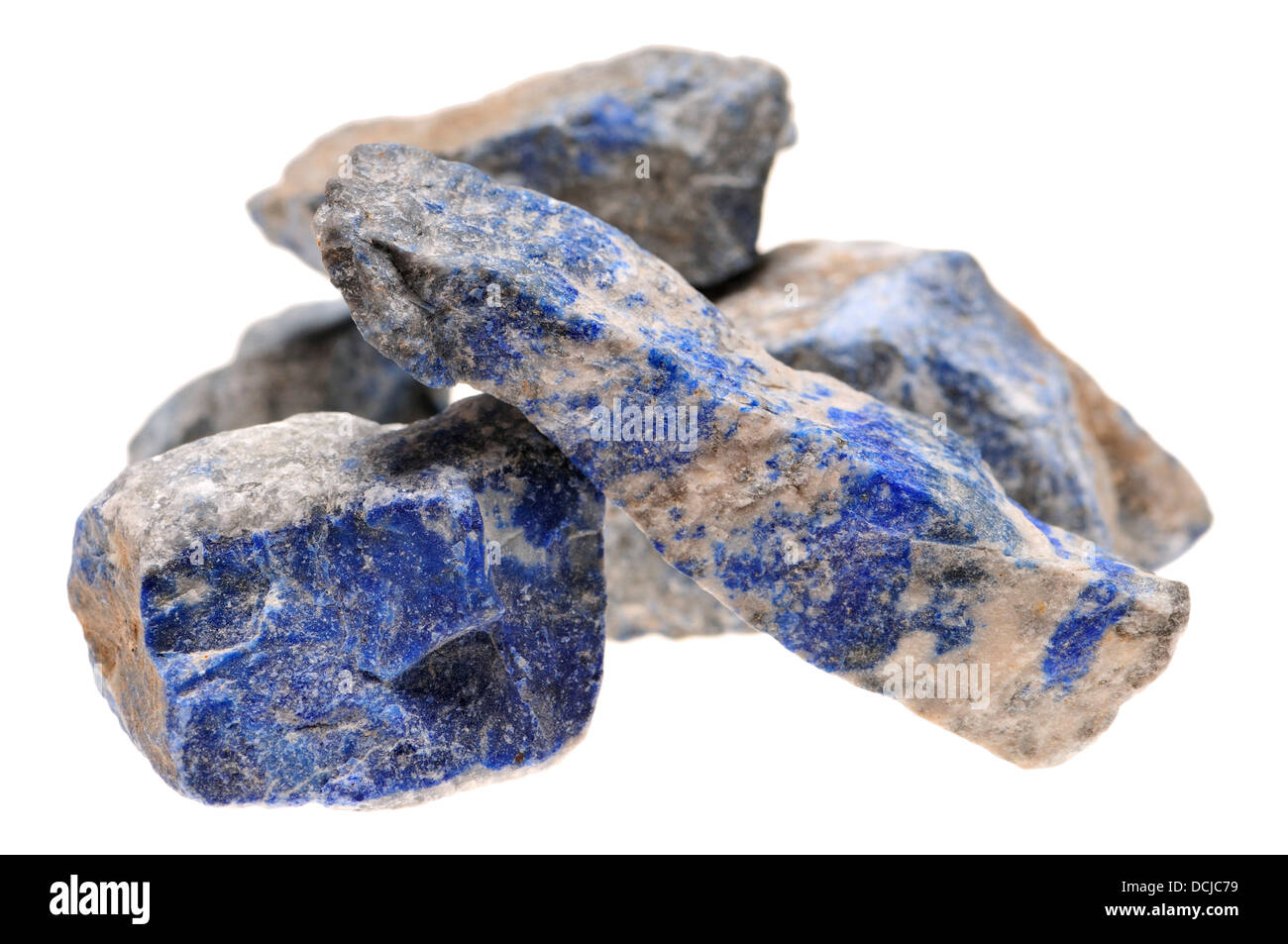 Lapislazuli - Lazurite in Marmor Stockfoto