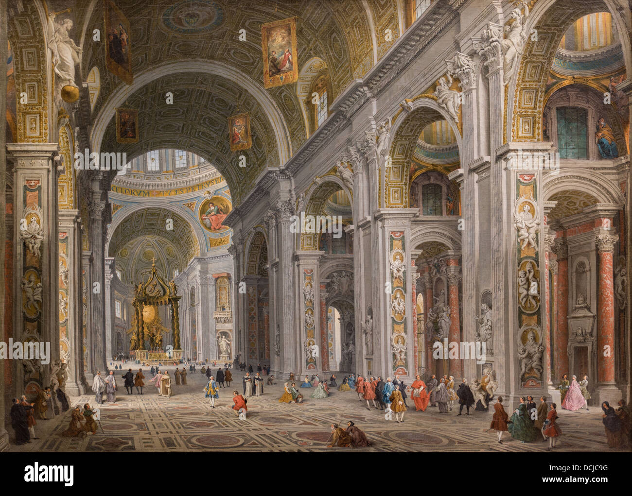 18. Jahrhundert - Innenraum von St. Peter, Rom, nach 1754 - Giovanni Paolo Panini Philippe Sauvan-Magnet / aktive Museum Stockfoto