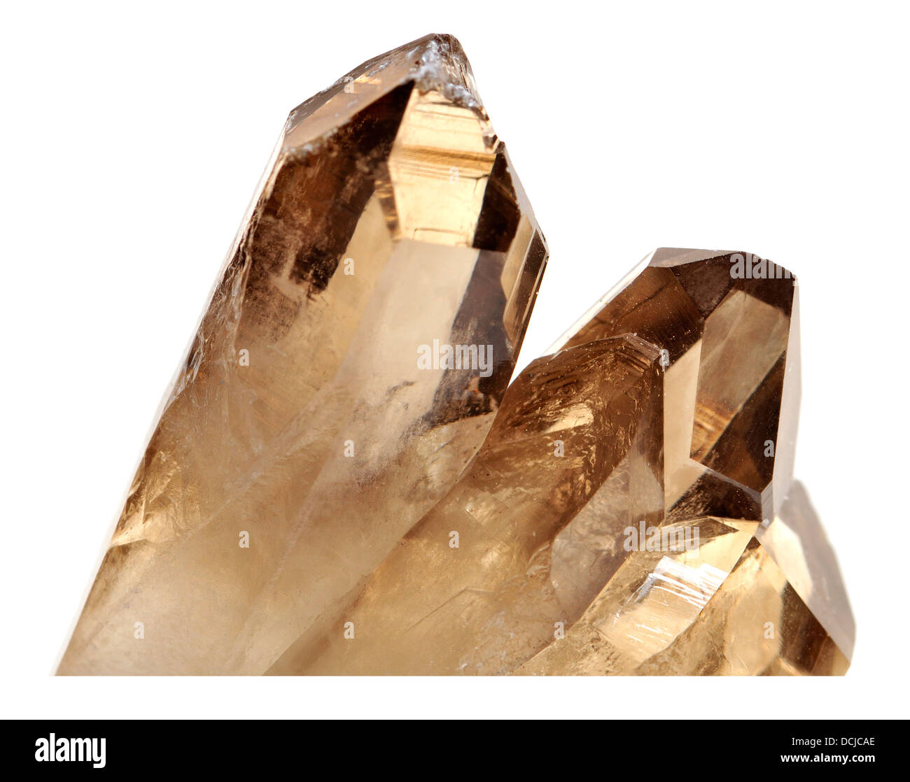 Smokey Quartz crystals-Punkte Stockfoto