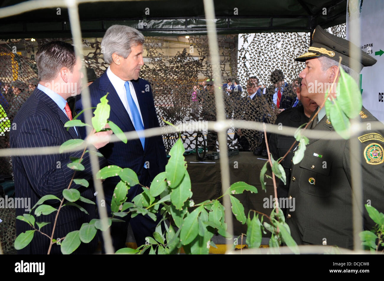 Secretary Kerry erfährt Medikament Erntevernichtung Stockfoto