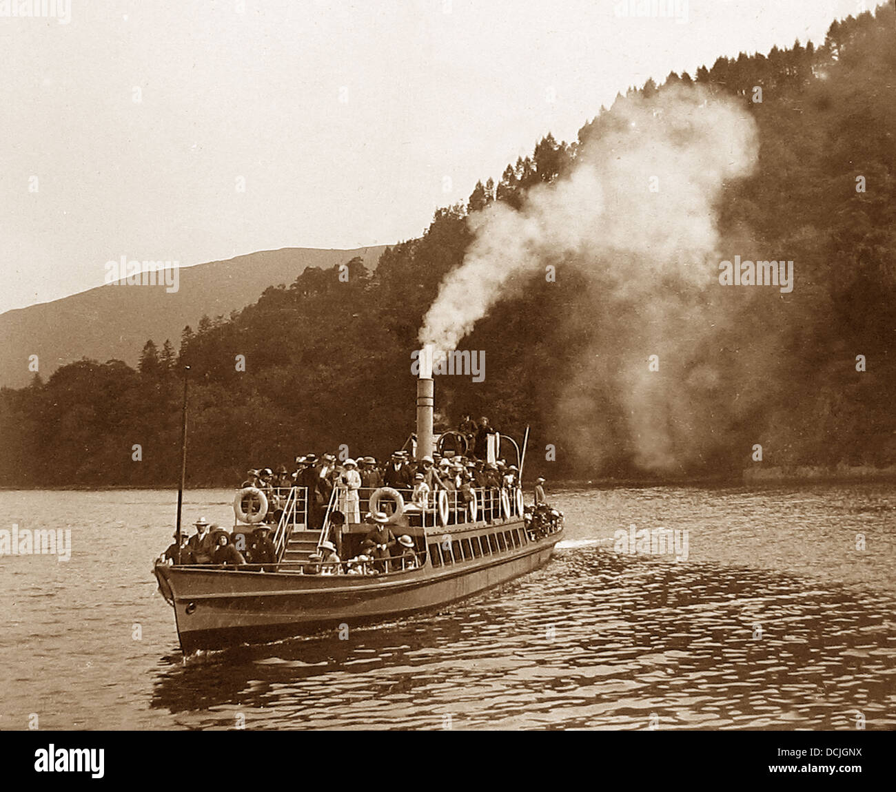 Lake Windermere Dampfer 1900 Stockfoto