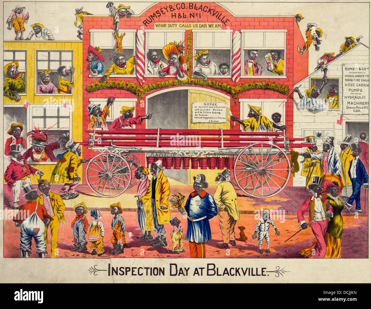 Tag der Inspektion bei Blackville - satirischen Blick auf Afro-Amerikaner, ca. 1887 Stockfoto