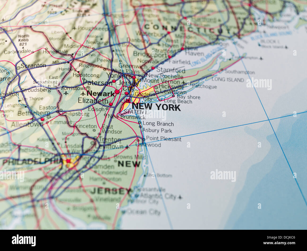 Karte von New York Stockfoto