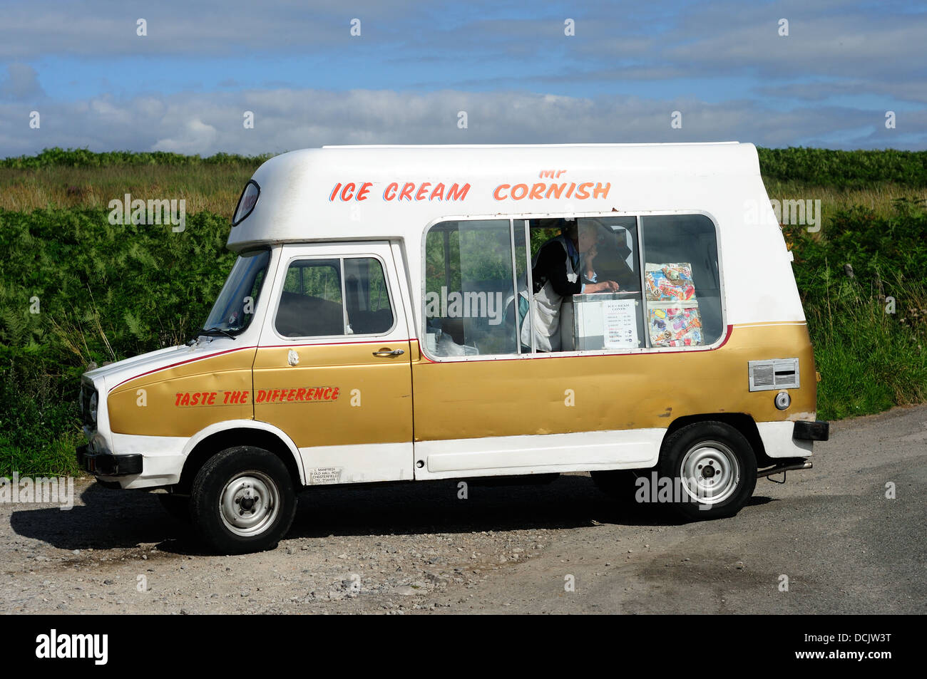Ice Cream Van, Beeley Moor, Spitze District.Derbyshire. Stockfoto