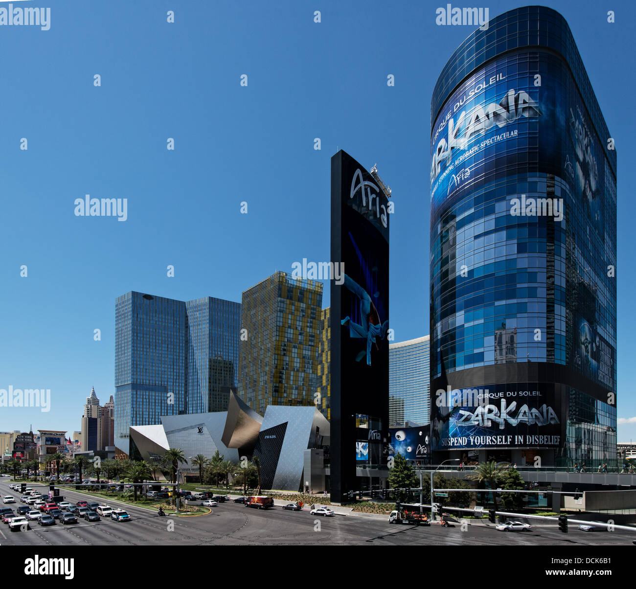 Die Geschäfte im Crystal, Mandarin Hotel, Veer Towers, Harmon Tower, The Strip von Las Vegas Stockfoto