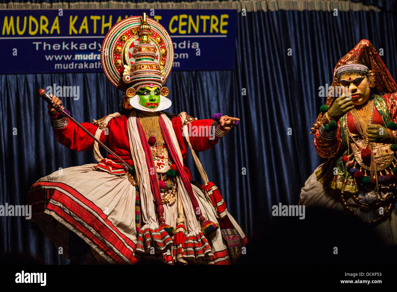 Präsentation von Kerala traditionellen Theater kathakali Stockfoto