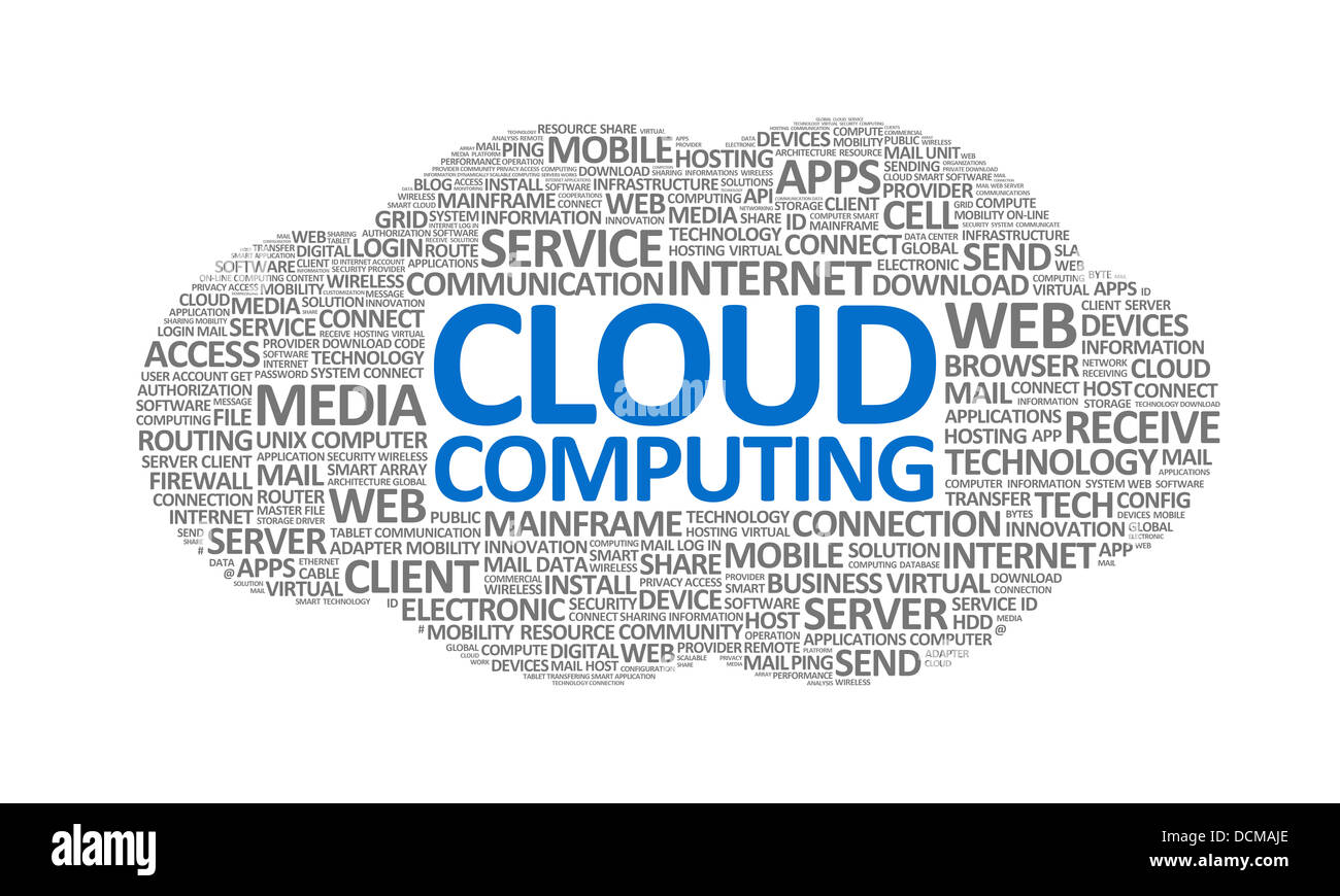 Cloud-Computing Wordcloud Stockfoto
