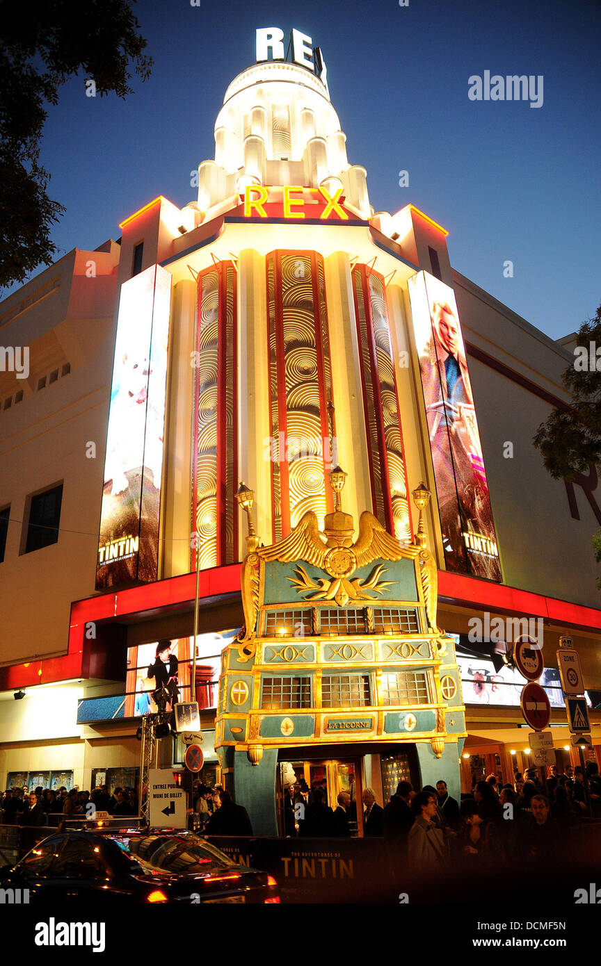 Atmosphäre-Französisch-premiere von "die Abenteuer von Tim und Struppi: das Geheimnis der Einhorn" statt Le Grand Rex Paris, Frankreich - 22.10.11 Stockfoto