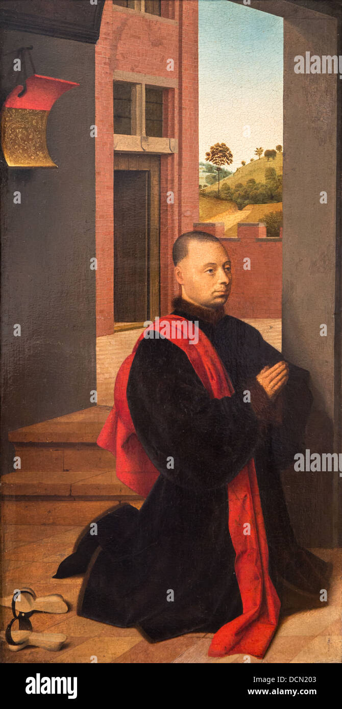 15. Jahrhundert - Portrait eines männlichen Spenders - Petrus Christus (1455) Philippe Sauvan-Magnet / aktive Museum Stockfoto
