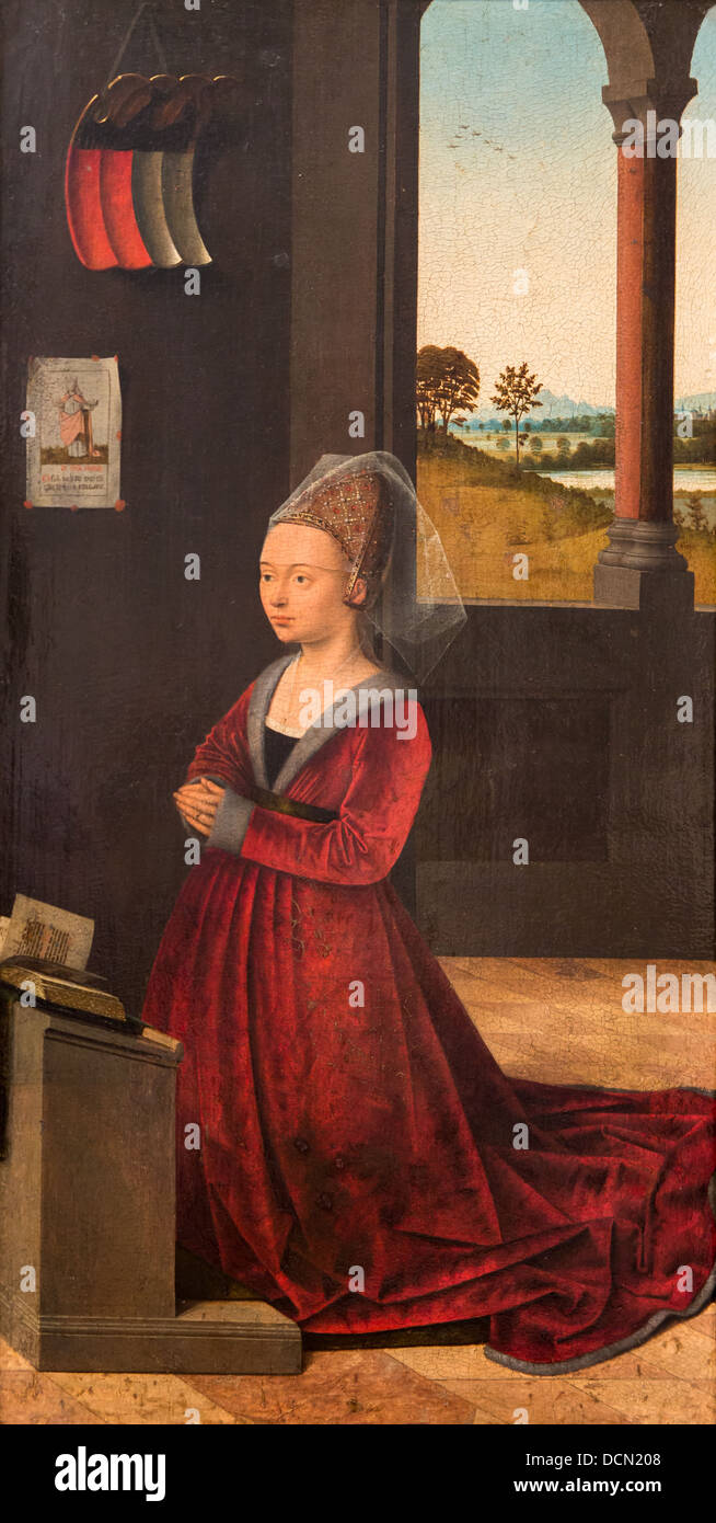 15. Jahrhundert - Porträt einer weiblichen Spenderin - Petrus Christus (1455) Philippe Sauvan-Magnet / aktive Museum Stockfoto