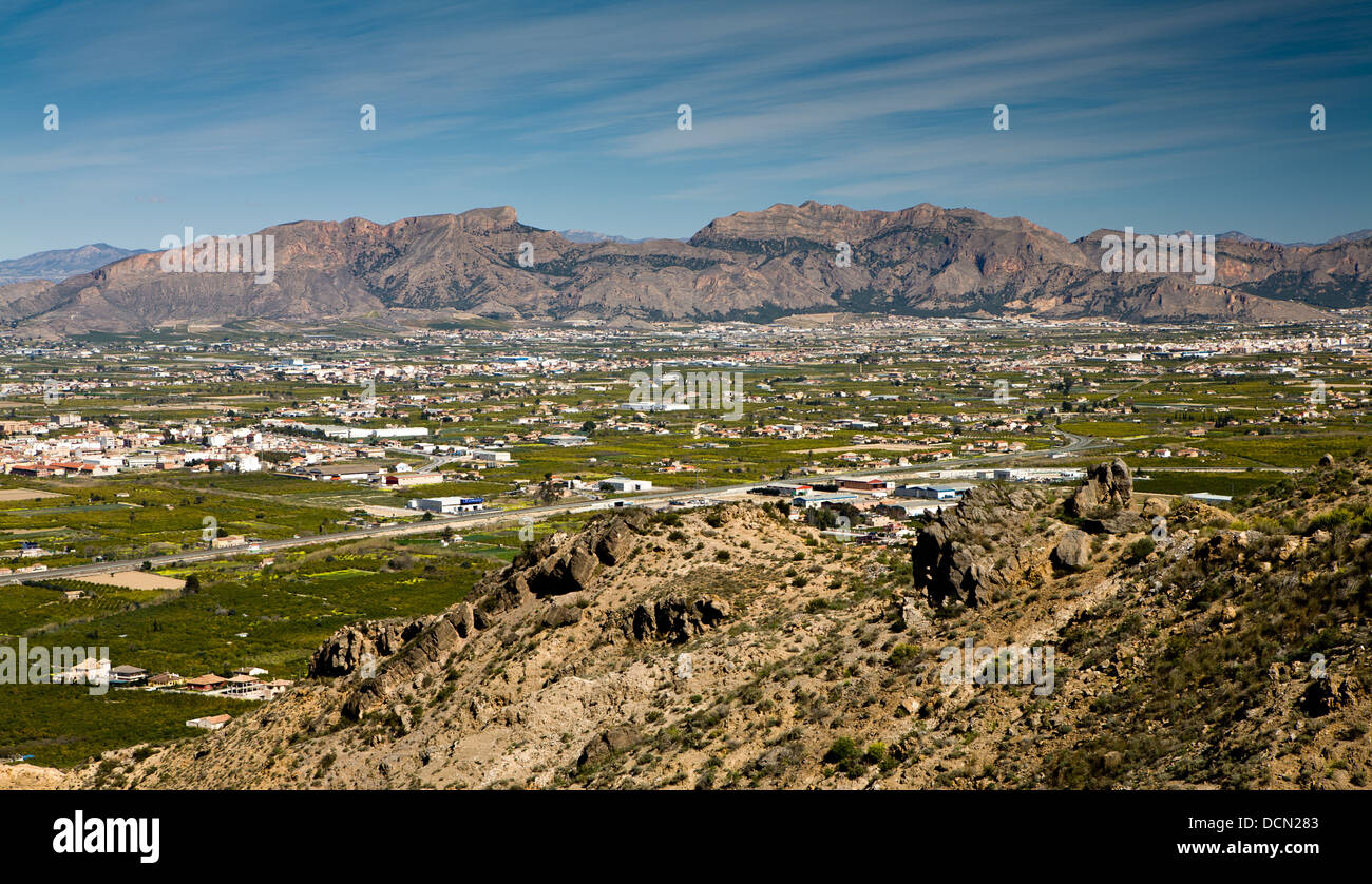 Eine malerische Landschaft der Region Murcia, Spanien Stockfotografie 