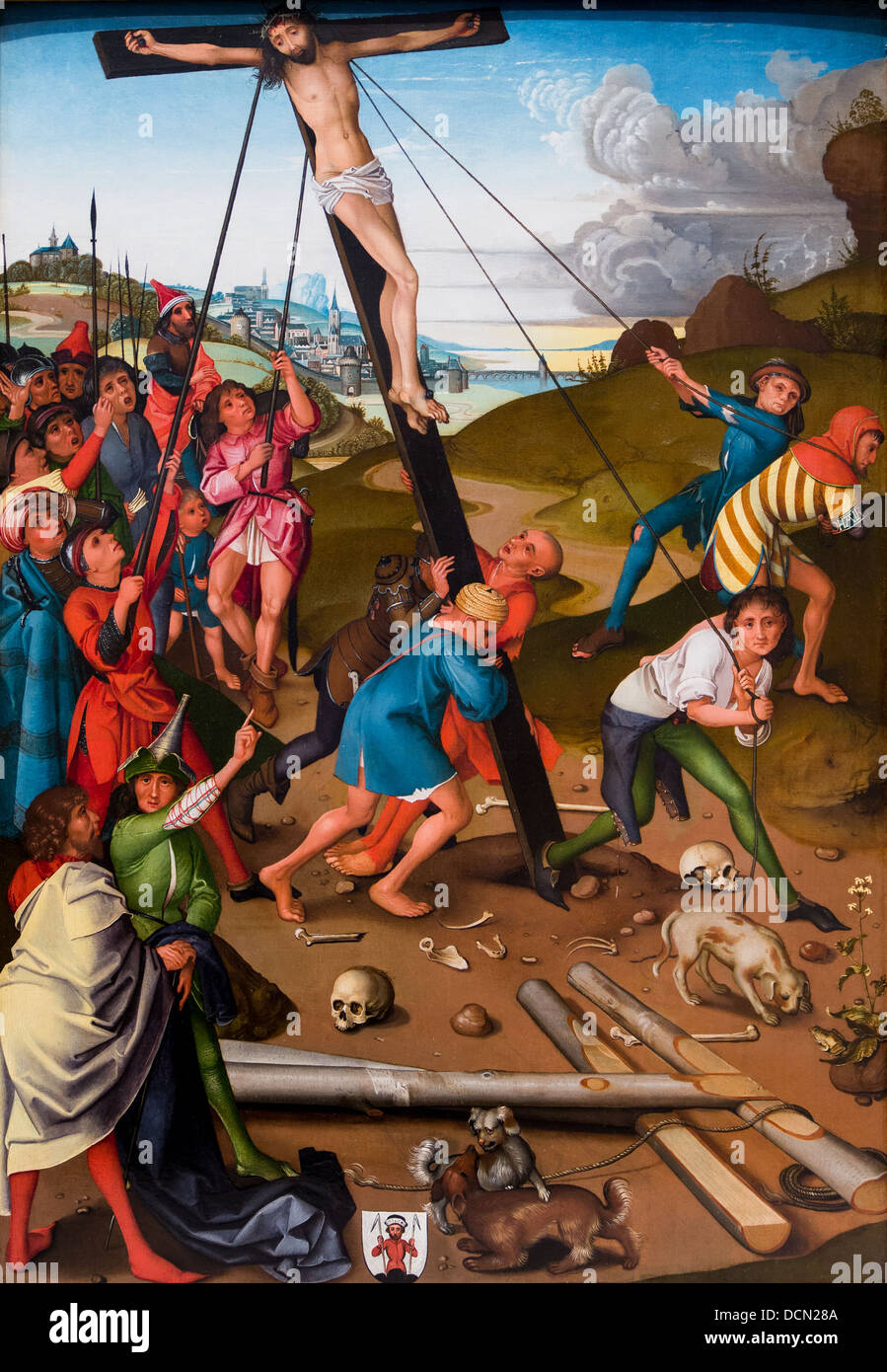 15. Jahrhundert - die Erhöhung des Kreuzes, um 1480 - Meistern der Triptyc Starck Philippe Sauvan-Magnet / aktive Museum Stockfoto