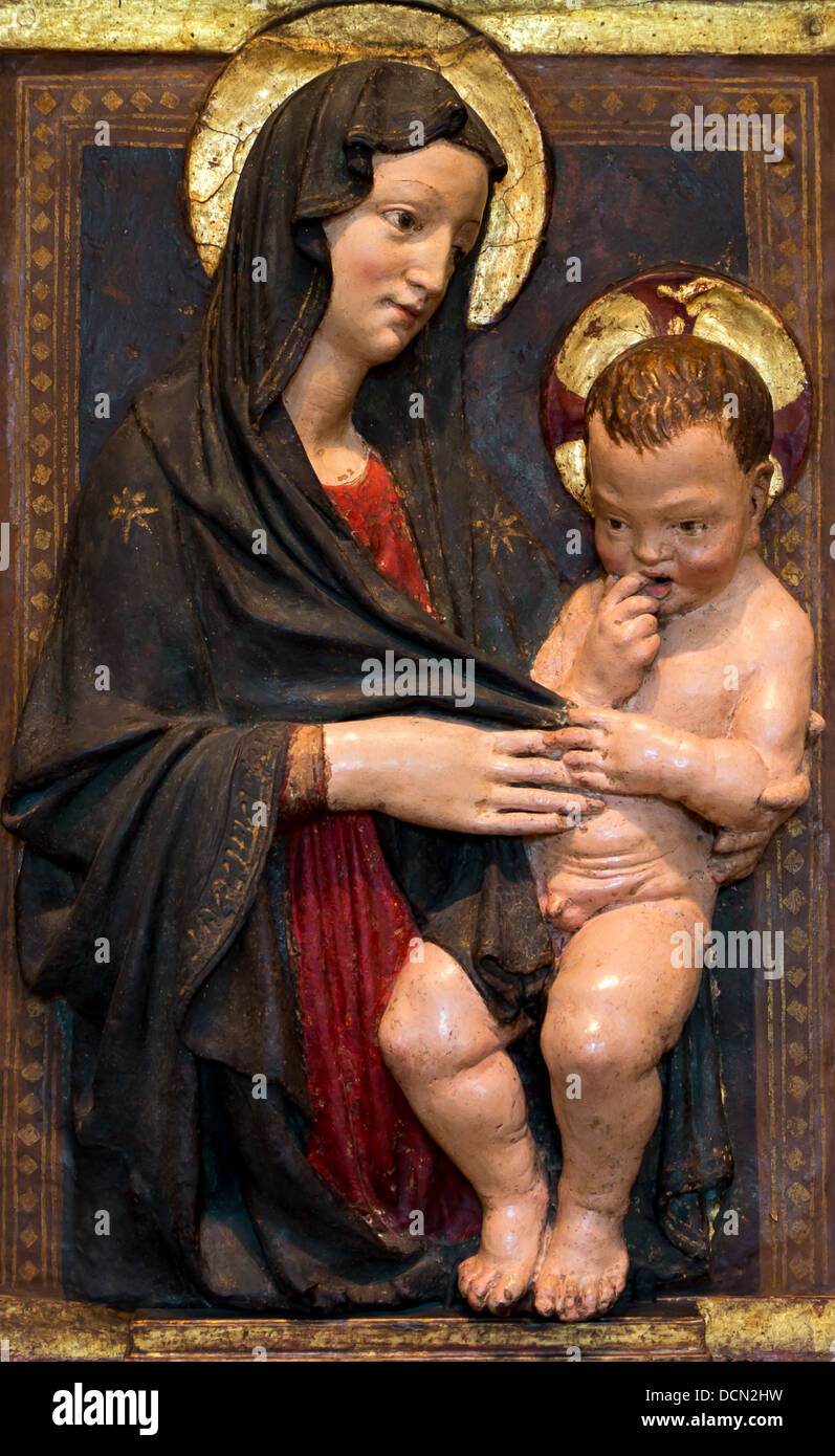15. Jahrhundert - Madonna mit Kind, 1430 - Kreis von Giovanni di Turino Philippe Sauvan-Magnet / aktive Museum Stockfoto