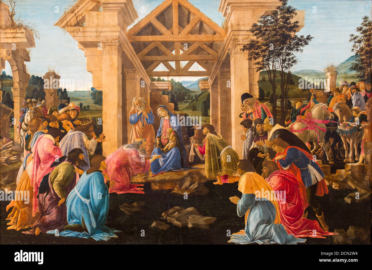 15. Jahrhundert - die Anbetung der Heiligen drei Könige, 1478 - Sandro Botticelli Philippe Sauvan-Magnet / aktive Museum Stockfoto