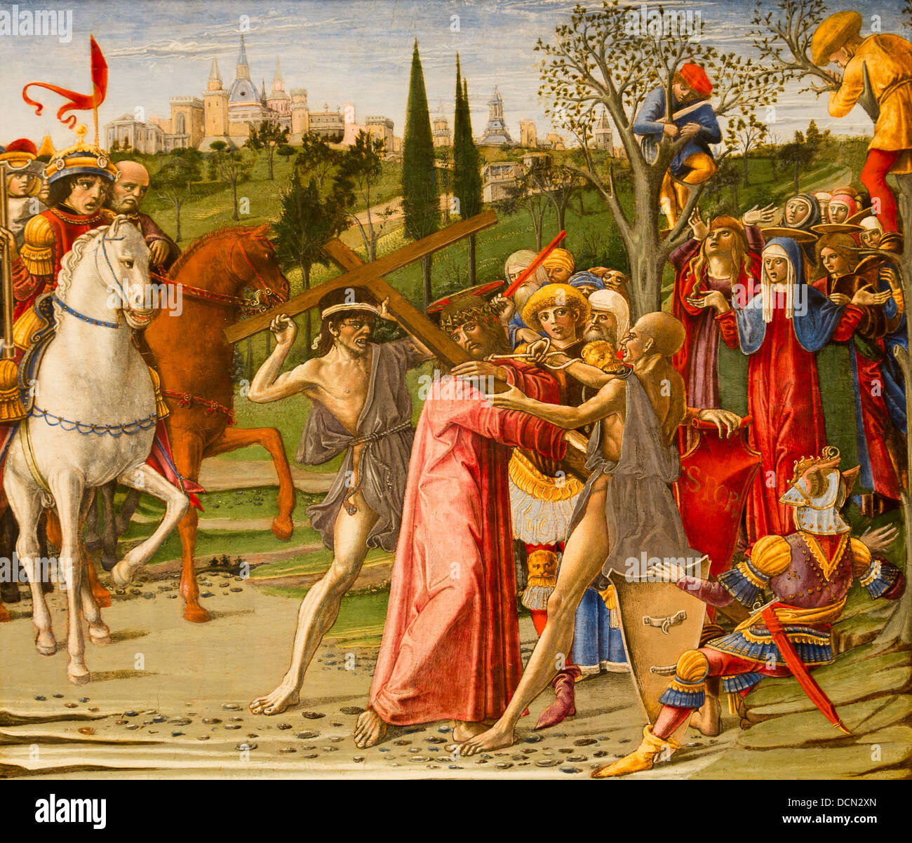15. Jahrhundert - Christus das Kreuz tragend 1491 - Benvenuto di Giovanni Philippe Sauvan-Magnet / aktive Museum Stockfoto