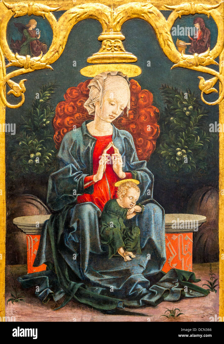 15. Jahrhundert - Madonna mit Kind in einem Garten, 1460 - Cosmè Tura Philippe Sauvan-Magnet / aktive Museum Stockfoto
