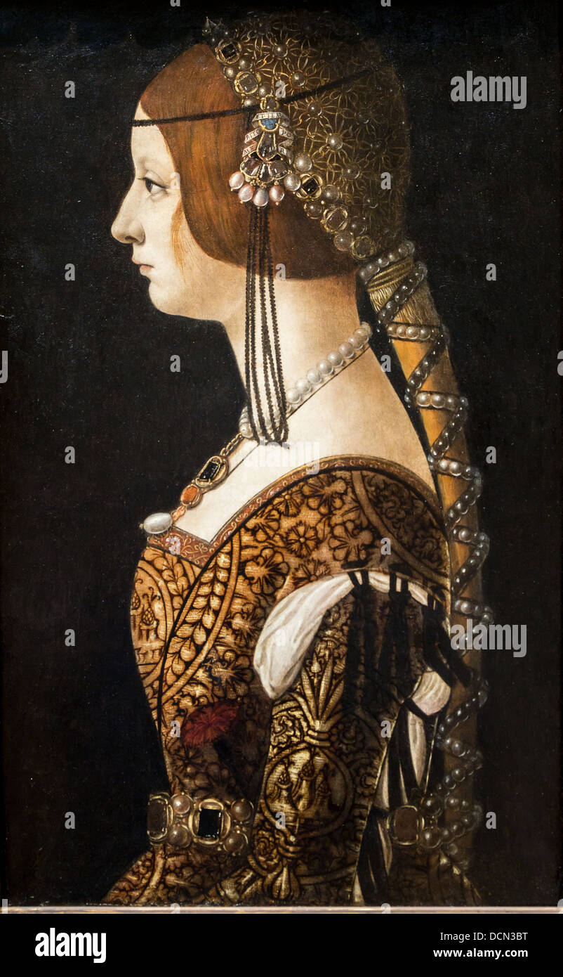 15. Jahrhundert - Bianca Maria Sforza, 1493 - Ambrogio de Predis Philippe Sauvan-Magnet / aktive Museum Stockfoto