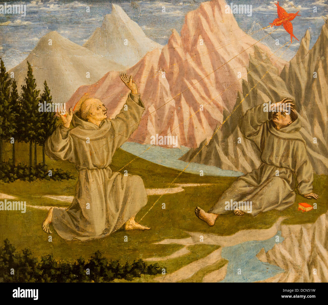 15. Jahrhundert - Saint Francis empfangen die Stigmata, 1445 - Domenico Veneziano Philippe Sauvan-Magnet / aktive Museum Stockfoto
