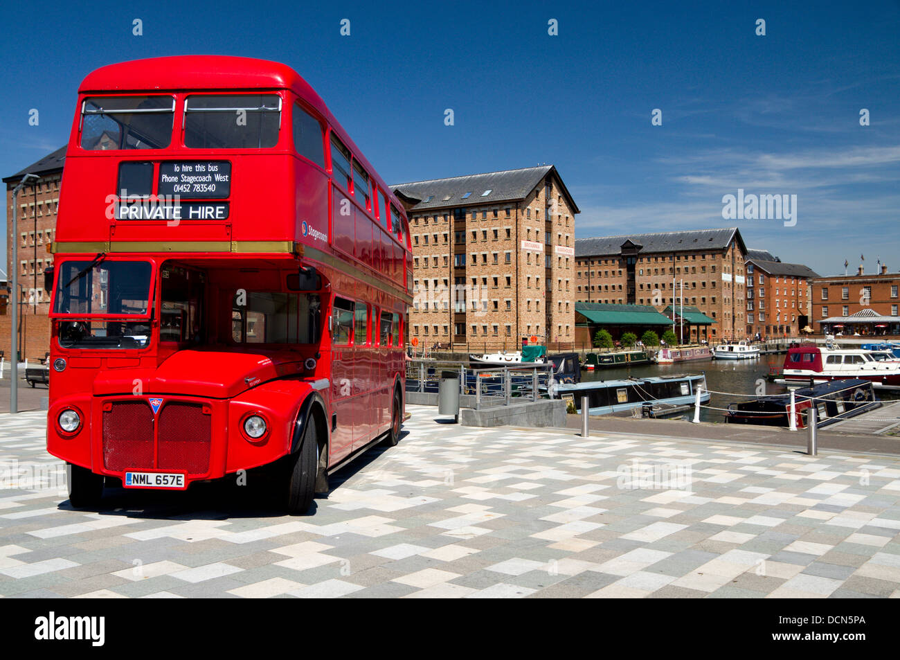 Routemaster Doppeldecker-Bus Gloucester historischen Dock, Gloucester, Gloucestershire, England. Stockfoto
