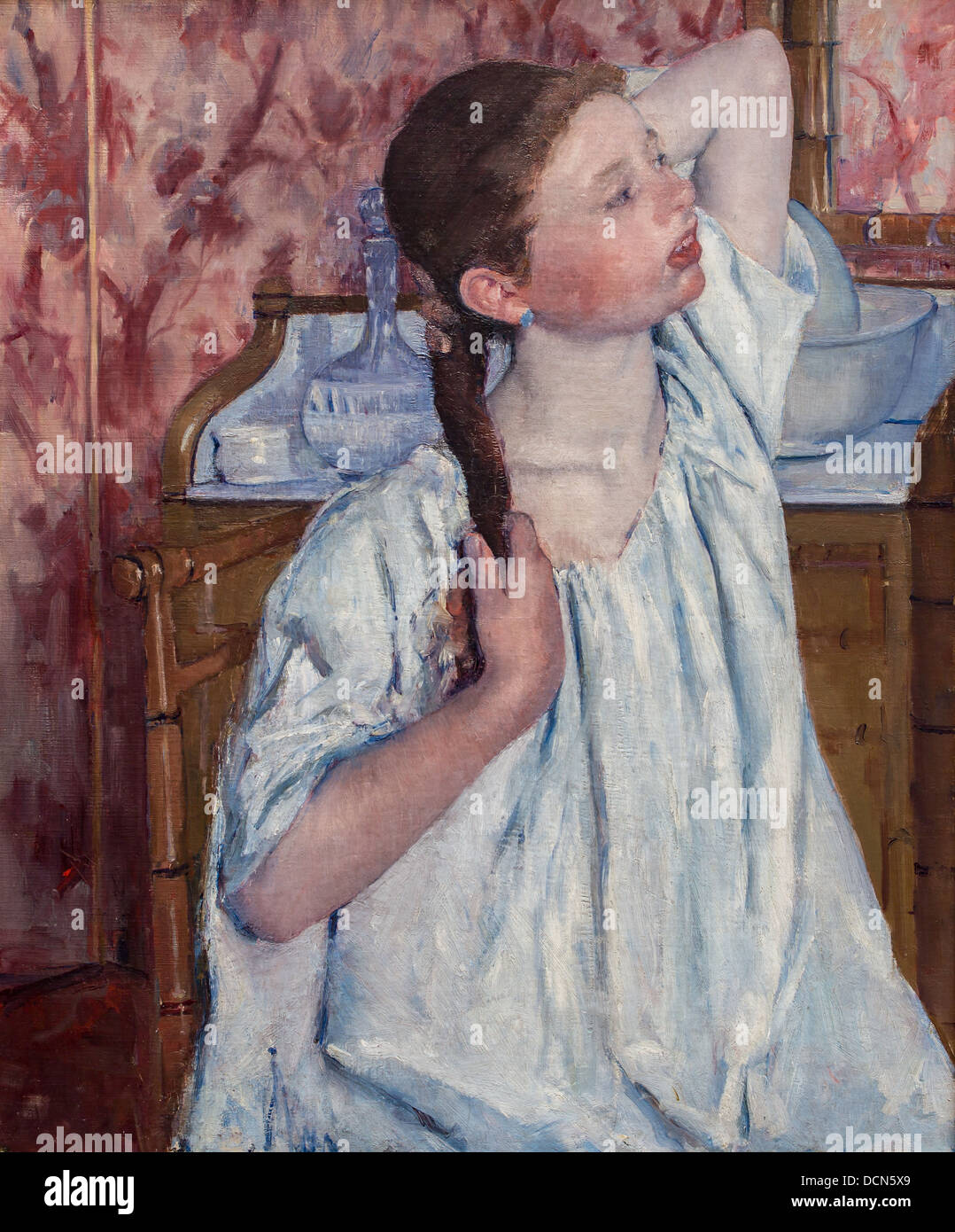 19. Jahrhundert - Mädchen arrangieren ihr Haar - Mary Cassatt (1886) Philippe Sauvan-Magnet / aktive Museum Stockfoto