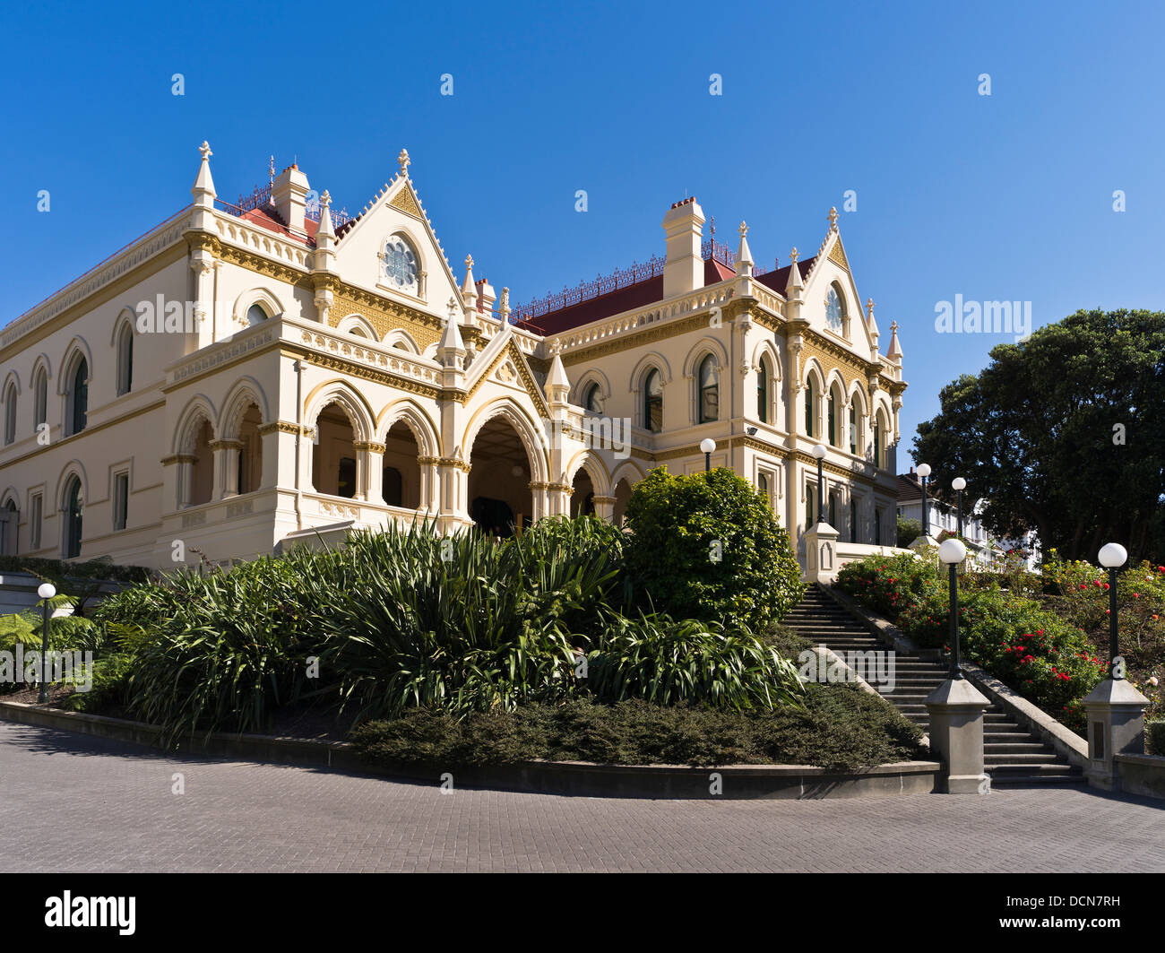 dh Parliamentary Library WELLINGTON NEW ZEALAND Parliaments Library Architektur im viktorianischen gotischen Stil Stockfoto