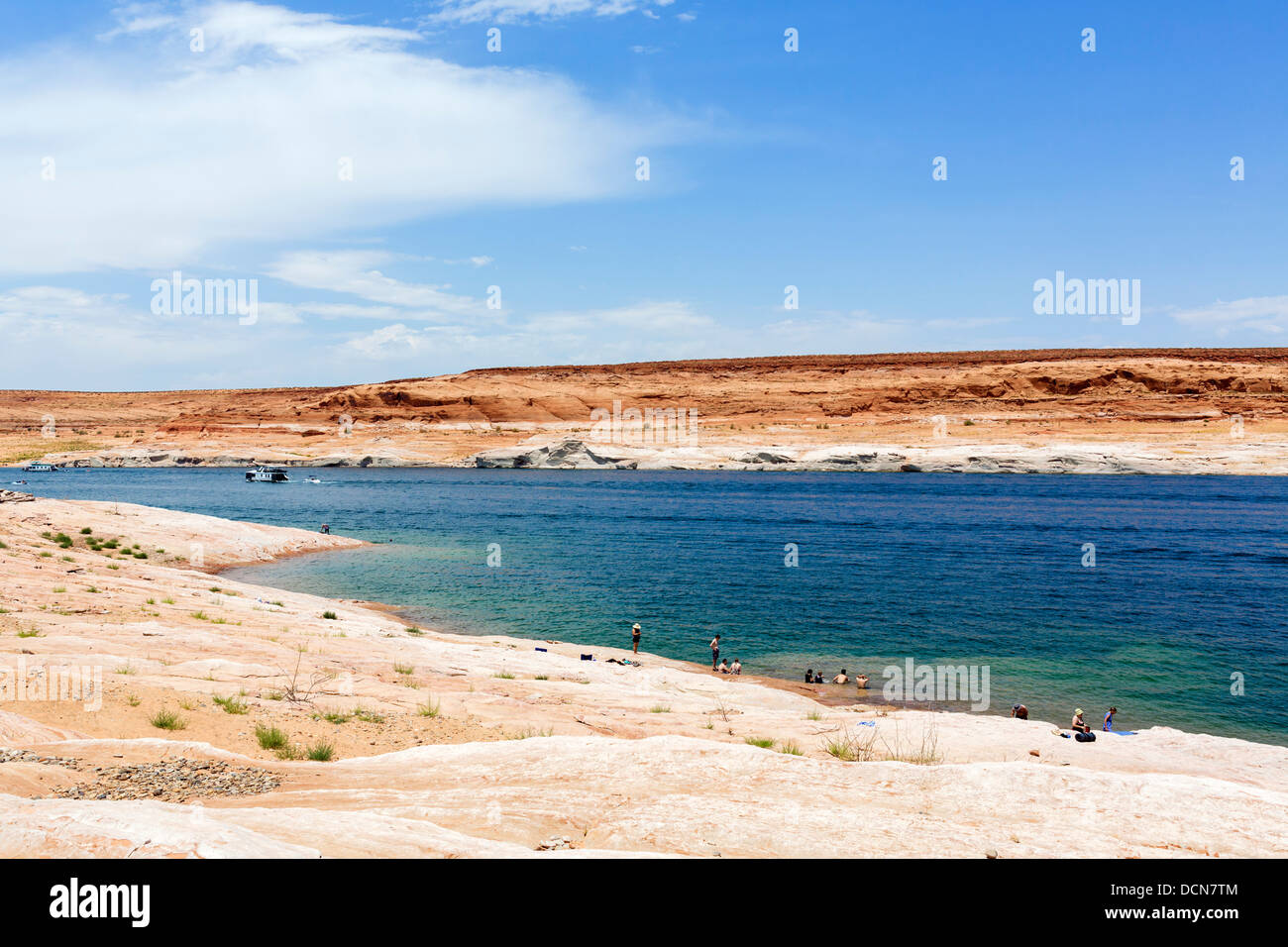 Strand von Antelope Marina am Lake Powell, Glen Canyon National Recreation Area, Page, Arizona, USA Stockfoto