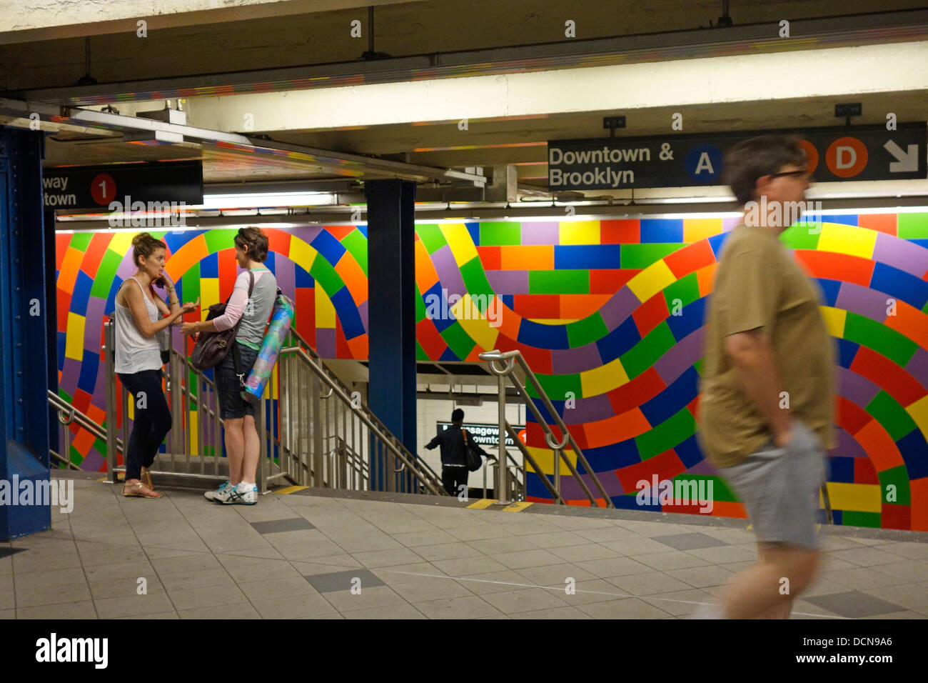 Sol Lewitt Kunstwerk in New Yorker u-Bahn Stockfoto