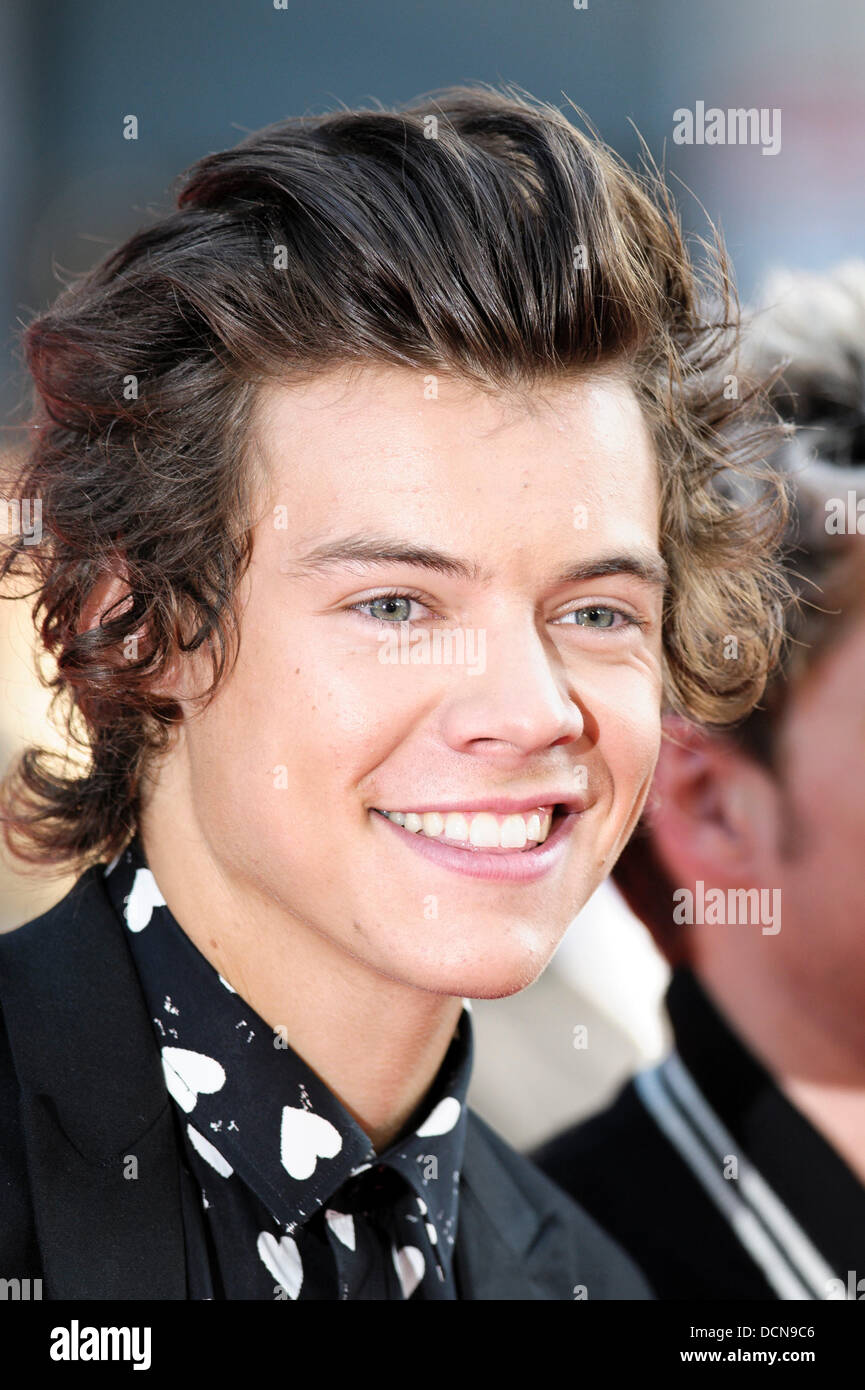 London, UK, 20.08.2013: The World Premiere von One Direction - Dies ist uns 3D. Im Bild:. Harry Styles. Bild von Julie Edwards Stockfoto