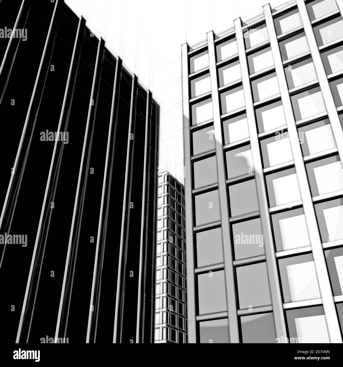 dunkle Zeichnung des modernen Stadtbild Stockfoto