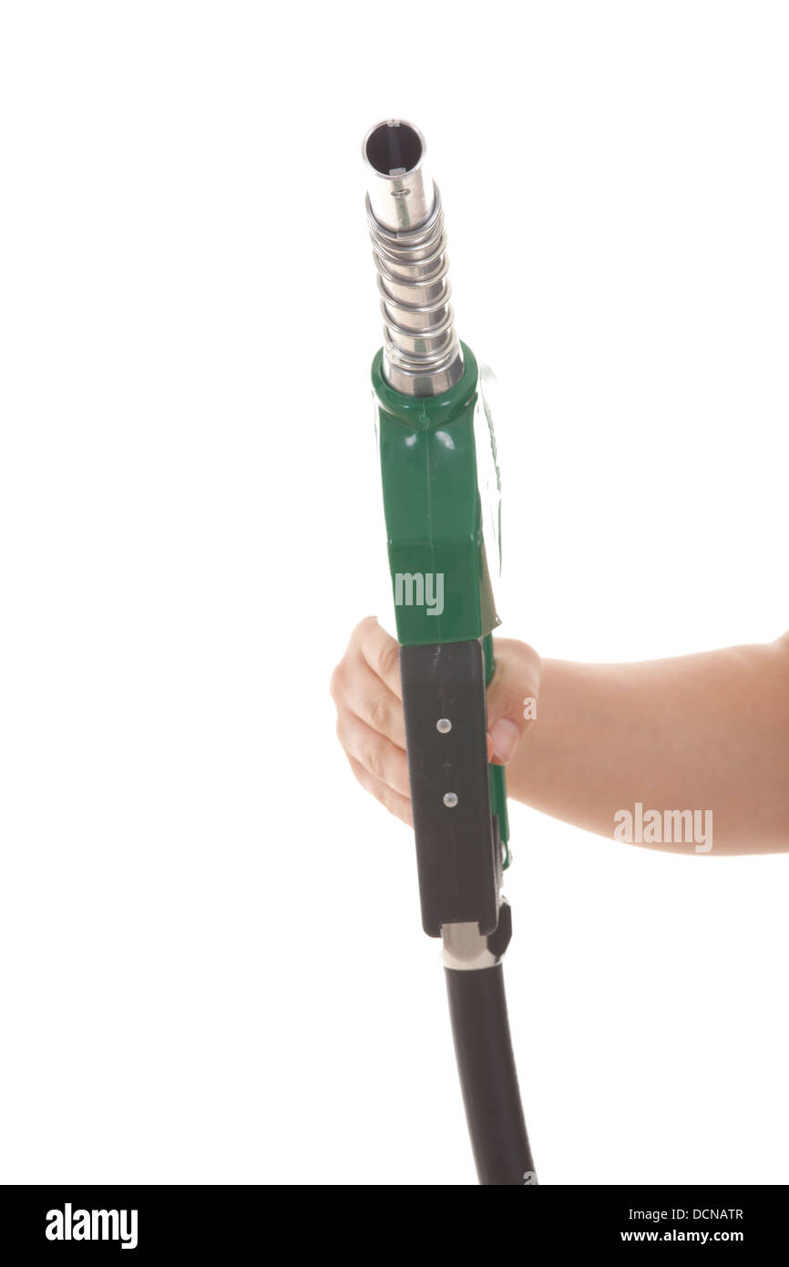 Zapfsäule, isoliert auf weiss Stockfoto