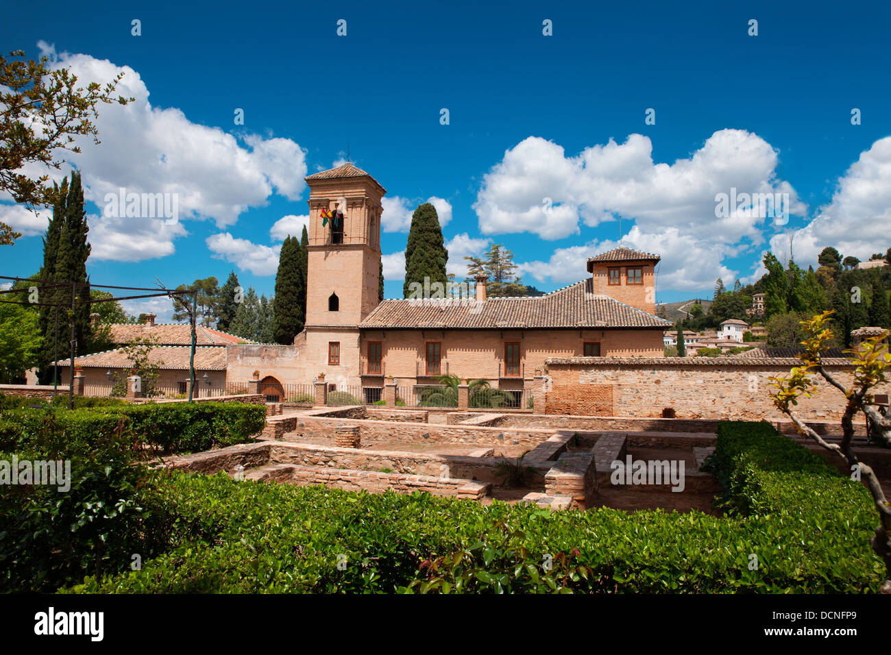 Eines der Gebäude der Burg Alhambra (Granada, Spanien) Stockfoto