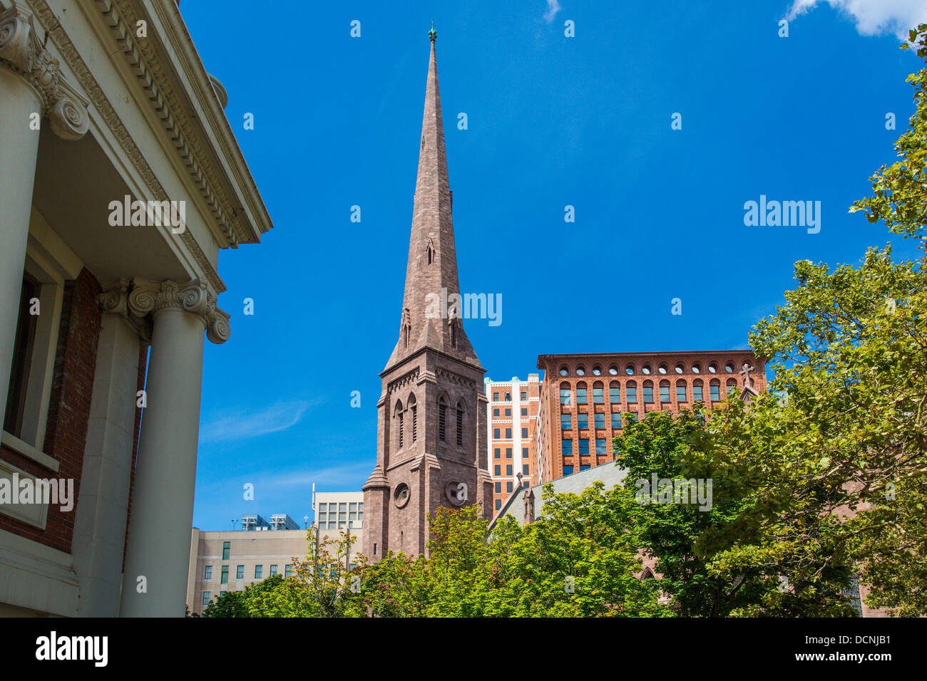 St. Pauls Kathedrale und das Garantie-Gebäude in der Stadt Buffalo New York Vereinigte Staaten Stockfoto