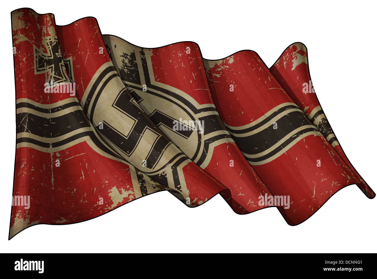 Deutschlands historische Flagge Krieg Ensign 1938-1945 Stockfoto