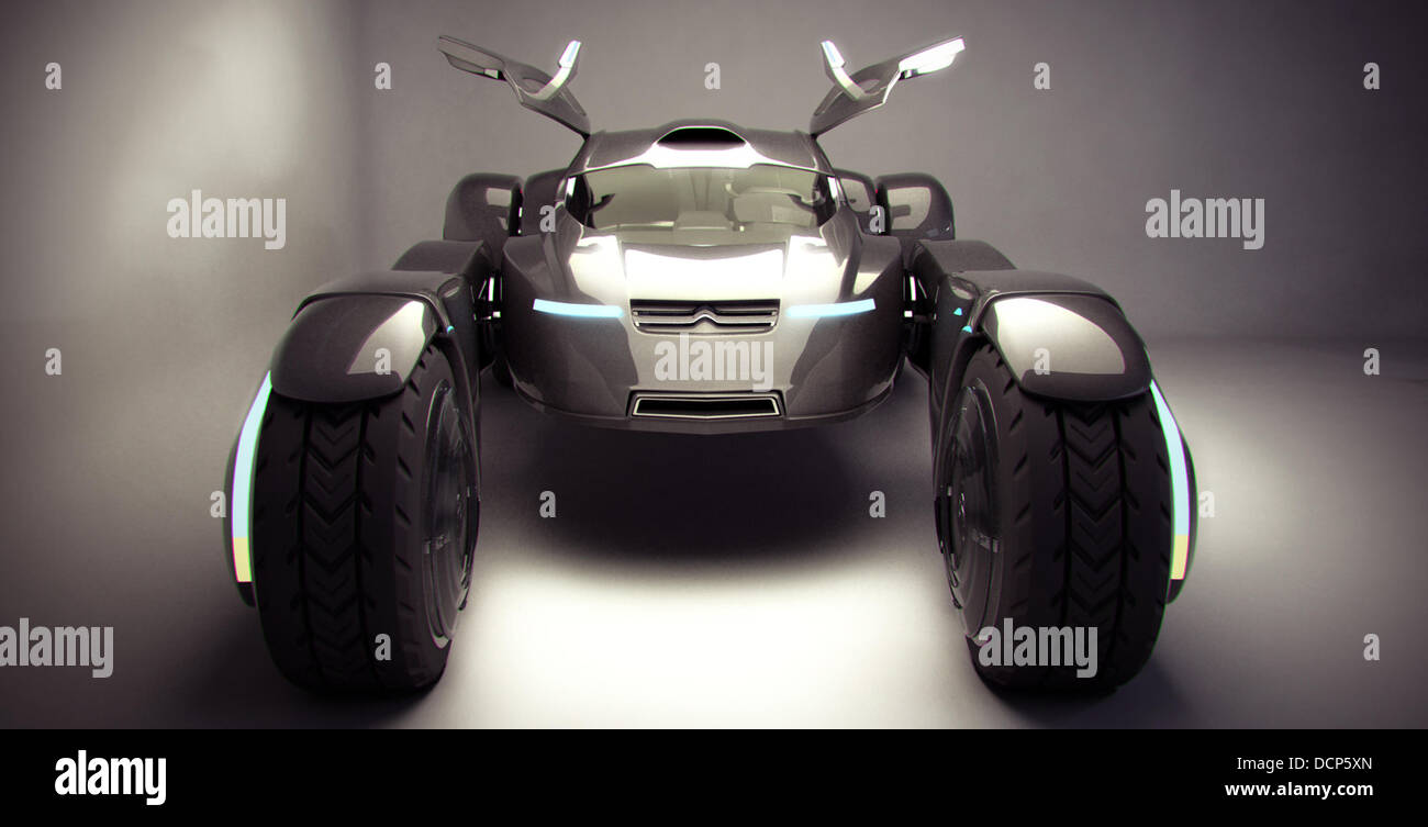 Überhaupt gewundert, was der Gott des Donners fahren würde? Peter Norriss Citroën Taranis Konzept ist eine futuristische Zweisitzer Offroad-Racer mit einem Außenborder Doppelgelenk Rad-Set-up und Elektromotoren im Rad. Die Taranis ist powered by Elektromotoren locat Stockfoto