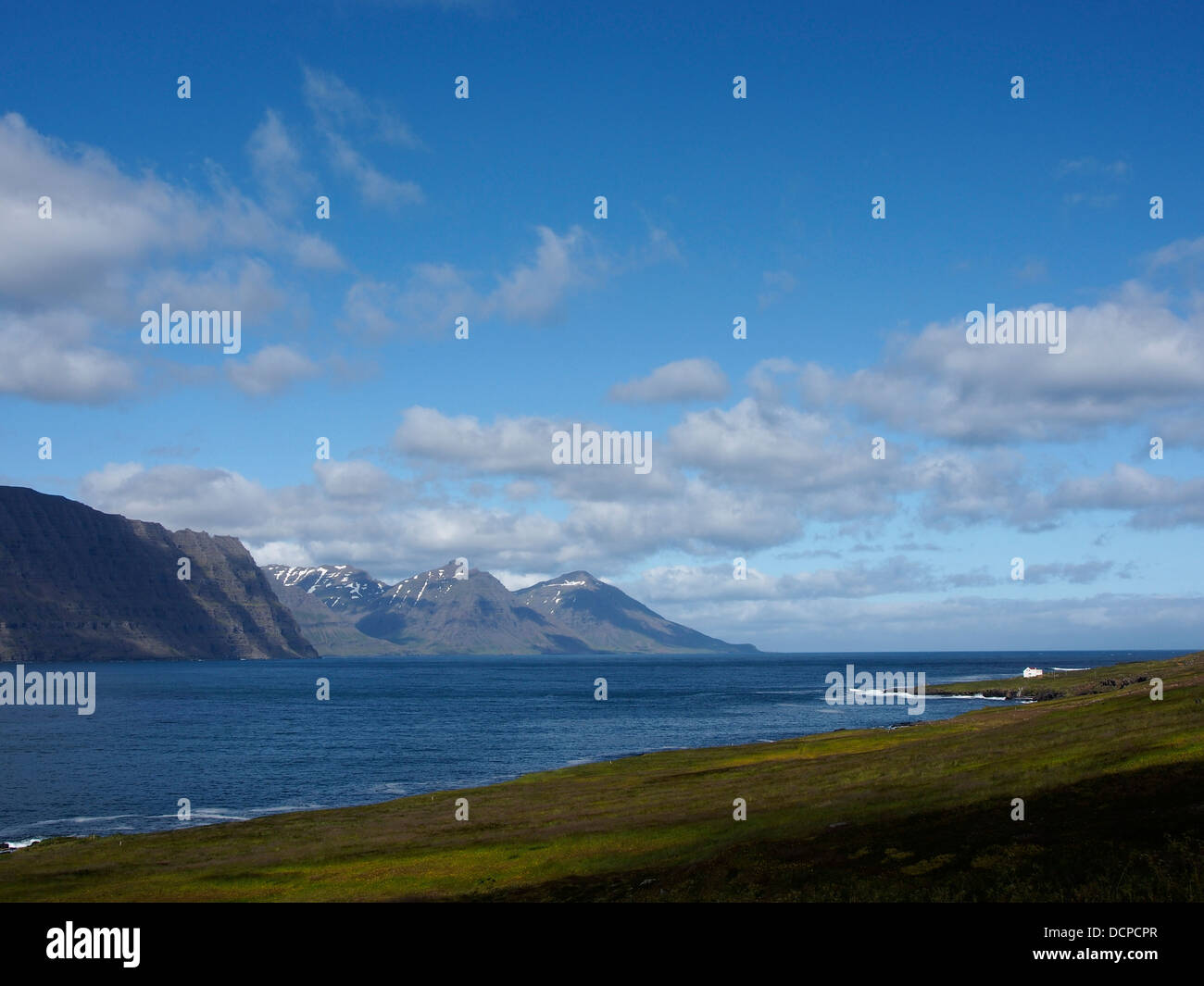 Barðsnes (verlassenen Hof), Island Stockfoto